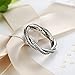 Bamoer Sterling Silver Eternity Twist Love Promise with Cubic Zirconia Stacking Jewelry Set Band Rings