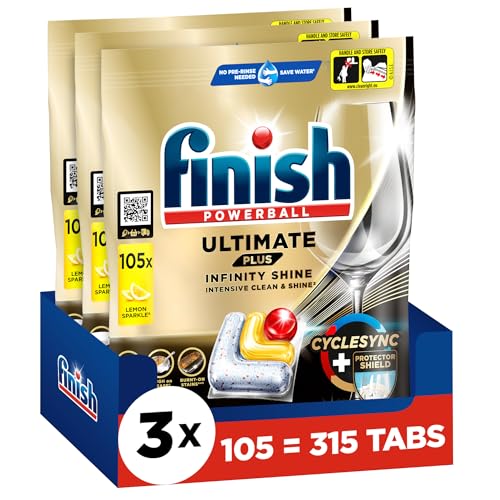 Finish Ultimate Plus Infinity Shine Citrus Spülmaschinentabs – Geschirrspültabs für intensive Reinigung, Fettlösekraft und Glanz mit Schutzschild – 31