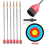 PG1ARCHERY Carbon Larp Arrows Foam Tips Broadhead Feather Fletched with Replaceable Screw-in Field Points and Arrow Target for Archery Practice CS Game