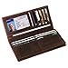 Mens Long Leather Wallet, LeatherFocus RFID Blocking Purse Money Clip (Brown)