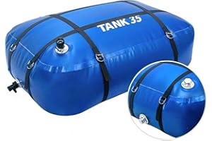 ITRAZ TPU Water Storage Bladder, 35 Gallon Portable RV Fresh Water Tank, Food Grade BPA Free Collapsible Flexible Container for Drinking, Camping, Irrigation & Emergency-Hurricane, Drought, Fire (3/4” GHT)