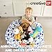 Creative QT Stuff ’n Sit Extra Large 38’’ Bean Bag Storage Cover for Stuffed Animals & Toys, Giant Beanbag Chair for Plush, Toddler & Kids Rooms Bedroom Organizer, Navy Polka Dot