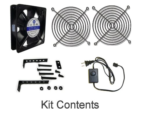 Coolerguys 120x25mm Low Speed AC Fan with mount/stand and manual speed control Kit CGAC1225L-BC