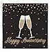 Cocktail Napkins - 150-Pack Luncheon Napkins, Disposable Paper Napkins Happy Anniversary Party Supplies, 3-Ply, Unfolded 13 x 13 Inches, Folded 6.5 x 6.5 Inches