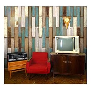 Vertical Retro Earthy Colored Wood Textured Paneling Pattern - Wall Mural, Removable Wallpaper, Home Decor - 66x96 inches
