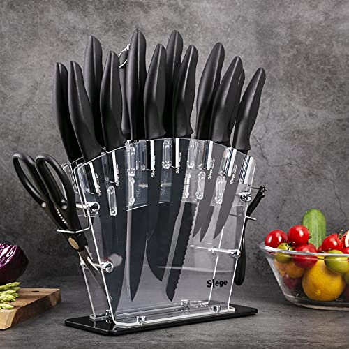Knife Set, 16 Piece Kitchen Knives Set with Block, High Carbon