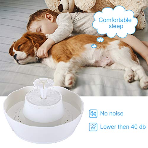 image for iYoY Pet Fountain Cat Water Fountain, 2.3L Cat Water Dispenser Quiet C
