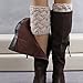 FAYBOX Short Women Crochet Boot Cuffs Winter Cable Knit Leg Warmers Khaki