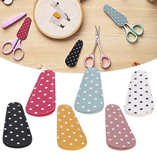 6Pcs Embroidery Scissors Sheath Safety Leather Scissors Cover Scissors Protector with Portable Fashion Design for Tool Protection Covering