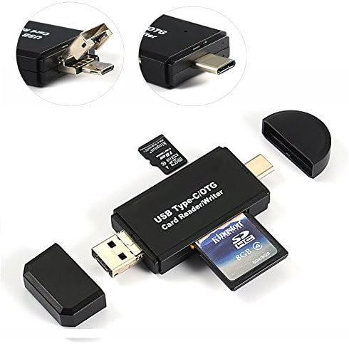 3in1 USB Type C+ USB 2.0 +Micro USB OTG SD TF Memory Card Reader for PCs and Notebooks Smartphones/Tablets with OTG Function