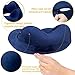 MLVOC Inflatable Travel Pillow, Auto-Inflating Neck Pillow for Airplanes with Soft Velvet Cover Machine & Washable, Blue