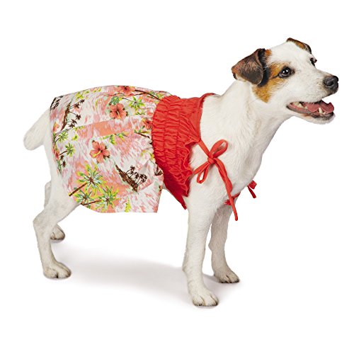 Casual Canine Hawaiian Breeze Sundress, X-Small, Coral