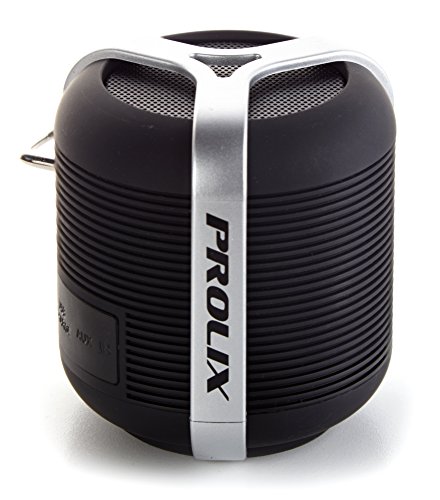 Prolix Water Resistant High Power Wireless Bluetooth Speaker with Clip for Portable Use. Rugged Splashproof and Shockproof Wireless Bluetooth Speaker for Outdoors (Compatible with any Bluetooth enabled device)