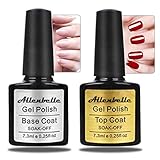 Allenbelle Base Top Coat Nail Polish Gift set Base Top Coat Gel Uv Set Mood Soak Off Uv Led Gel Nail Polish