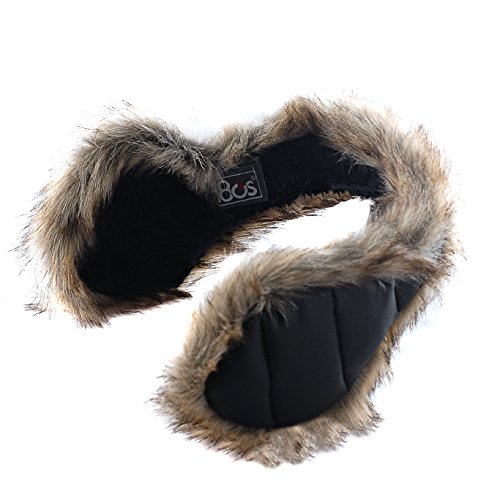180s Women's Down With Fur Behind The Head Ear Warmer Black