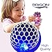 BRISON Upgraded Led Anti Stress Ball - Squishy Light up Toy 4 Boys Girls Kids Toddlers - Grape Mesh DNA Slime Ball - ADHD Fidget Stress Relief - Colorful Emoji Super Squishy Work Office Relax 4 Adults