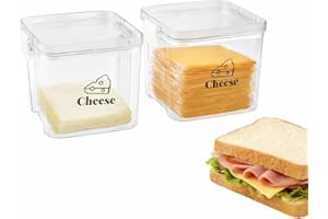 Dewsea 2 Pack Cheese Storage Containers – Refrigerator & Fridge Organizer, Airtight Box with Lid for Cream, Sliced, Block & S