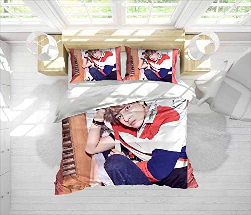 Fonkane Love Yourself Taehyung Modern 3-Piece Bedding Duvet Cover Set Ultra Soft Easy Care Hypoallergenic Microfiber with Zipper Machine Washable - King