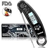 Digital Cooking Thermometer, Zamkol Meat Thermometer for Grilling Waterproof Function lnstant Read Thermometer with Calibration and Blacklight Function for Food, BBQ, Grill, Tea,Milk