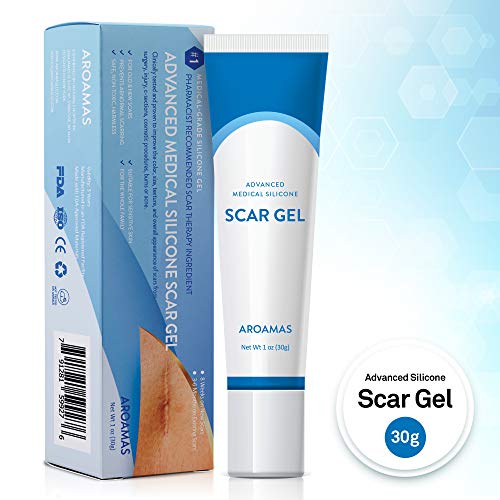 Aroamas Advanced Scar Gel Medical-Grade Silicone for Face, Body, Stretch Marks, C-Sections, Surgical, Burn, Acne, Old & New Scars, Clinically Proven, 30g - Thumbnail 2