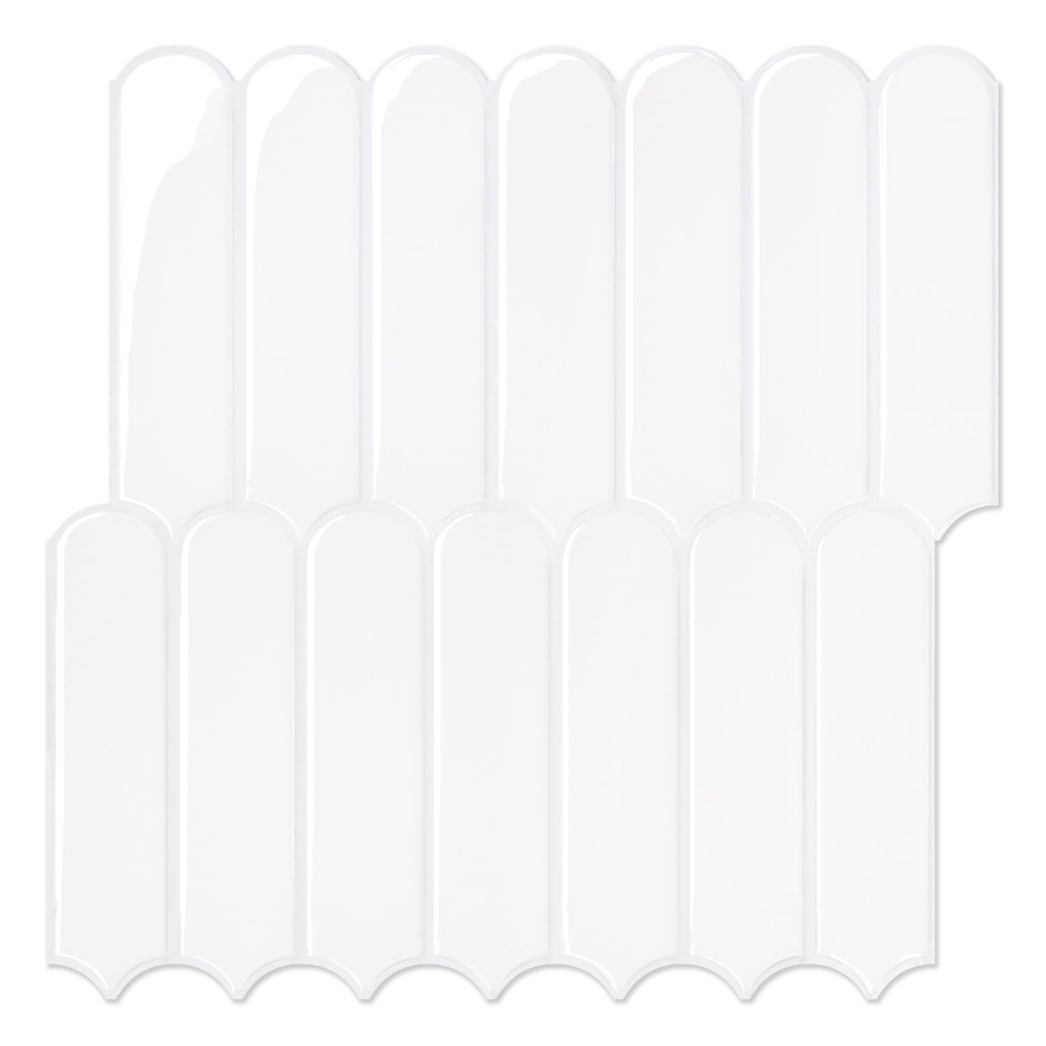 Photo 1 of ***2 PIECES MISSING*8 TOTAL***Commomy Thicker White Peel and Stick Backsplash - 10 pcs of 12" x 12" - 3D Adhesive Peel and Stick Tiles Backsplash for Kitchen, Bathroom, Removable, Waterproof, Vinyl Wall Tile (Pure White)***2 PIECES MISSING*8 TOTAL***