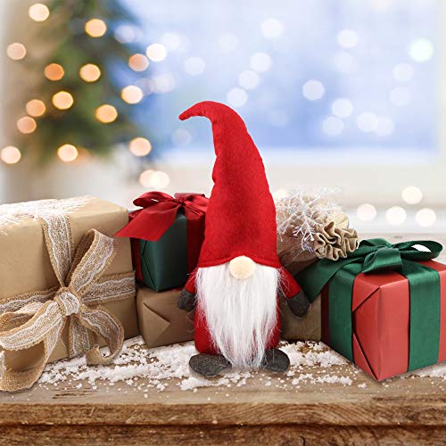 1Tomte Swedish Plush Santa Gnome, Handmade Scandinavian Tomte Santa Scandinavian Gnome for Christmas Santa Decoration Table Decor