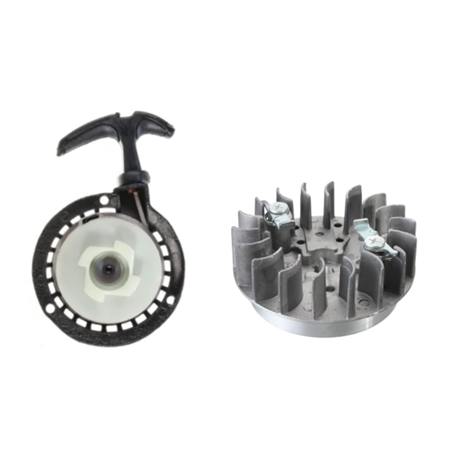 Viviance 2Pcs Metal 49cc Universal Pull Starter And Flywheel For Dirt Bike Mini Moto Quad 49cc - Black