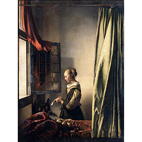 Johannes Vermeer Girl Reading A Letter By An Open Window Art Print Canvas Premium Wall Decor Poster Mural