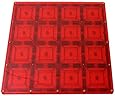 Magnetic Stick N Stack Stablizer Building Plate with 128 Enclosed Magnets, 12 x 12-Inch, Red