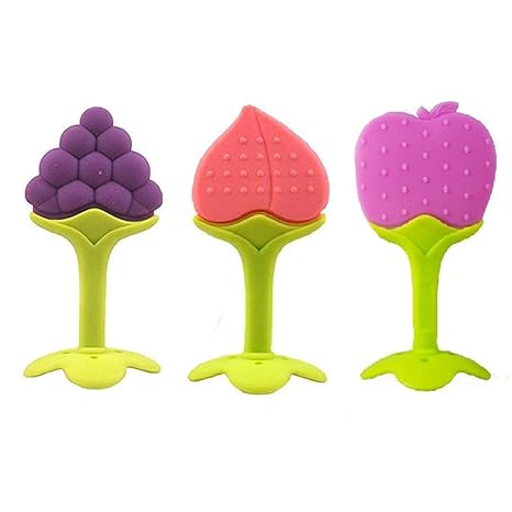 BabyGo Silicone BPA Free Natural Organic Freezer Safe Teethers for Newborn Infant, Babies Shower