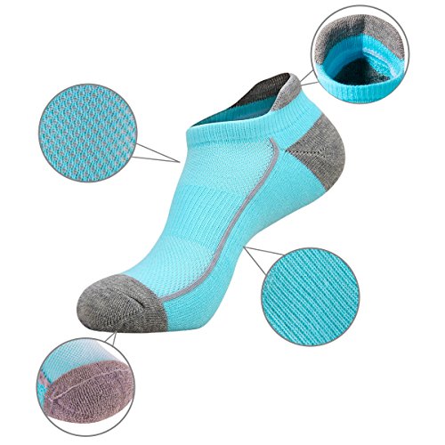 Heatuff Womens Low Cut Ankle Athletic Socks Cushioned Running No Show Breathable Tab Sock 6 Pack