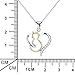 YFN Cat Necklace Sterling Silver Women's Cat Jewelry Gift Two-tone Love Heart Cat Necklace,18