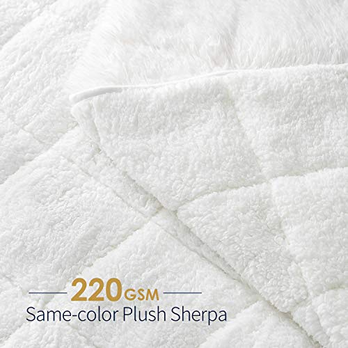 Mr.Sandman Super Soft Faux Fur Weighted Blanket with Fluffy Sherpa Back