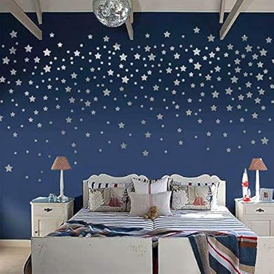 Metal Silver Stars Wall Sticker Silver Stars Wall Decor Removable