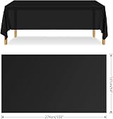 ELECLAND 4 Black Plastic Table Covers 137x274 cm Rectangle PEVA view 2