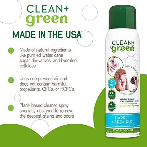 Clean+Green Carpet Cleaner Natural Stain and Odor Remover, Deep Clean