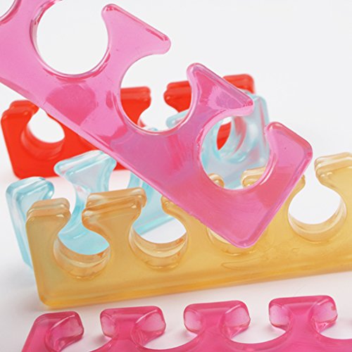 Topfire 2pcs Silicon Toe Seperator Spacer Spreader Strainghtener Bunion Treatment Relief Corrector Pedicure Tool