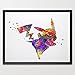 Dignovel Studios Pikachu Pokemon Anime Inspired print kids Watercolor Print Wall Art Poster Home Decor nursery decor Wall Art Hanging Kids Room Art Birthday Gift N013 (8X10 inch, N013-Pikachu)