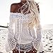 XUANOU Women 2017 Fashion Off Shoulder Long Sleeve Lace Blouse Tops T-Shirt (Large)