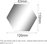 Runmeihe 24Pcs Mirror Wall Tiles Hexagon Silver Acrylic Decor view 2