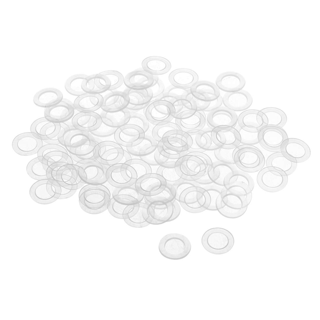 sourcing map Nylon Flat Washers M8 13mm OD 8mm ID 0.8mm Thickness Sealing Gasket for Faucet Pipe Water Hose, Clear, Pack of 200