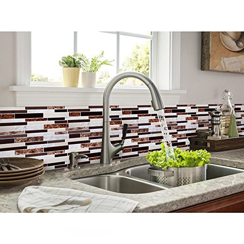 Vamos Tile Premium Anti Mold Peel and Stick Tile Backsplash,Stick On Backsplash Wall Tiles for Kitchen & Bathroom-Removable,Self Adhesive-10.62" x 10" (6 Sheets)