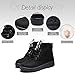 CIOR Fantiny Women's Snow Boots Winter Warm Suede Lace up Snearkers Fashion Flat Platform Shoes,NX01,Black,42