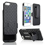 iPhone SE Case, Apple iPhone SE Hard Case Super Slim Belt Clip Holster Case Combo with Kickstand and Swivel Belt Clip for iPhone SE Black