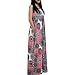 FCYOSO Women's Casual Floral Print O-Neck Sleeveless Long Maxi Dress