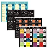 Chris.W 2020 Calendar Stickers Month Tabs for Planner, Bulleting Notebook, Journal, Monthly Index Tabs, 2019.9-2020.12(4 Sets)