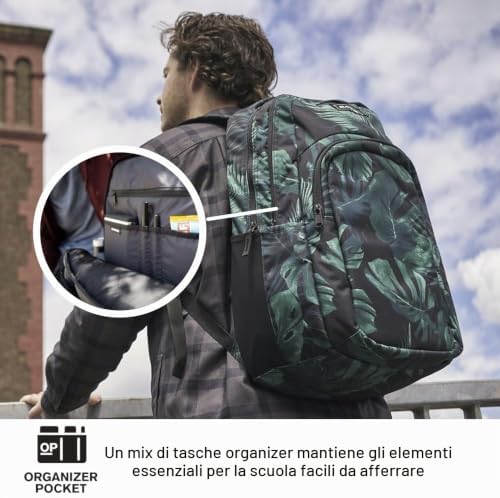 Campus Zaino 25L Nero Black II – Zaino Unisex per Scuola, Università e Tempo Libero