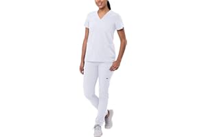 ADAR UNIFORMS Adar Addition Go-Basic Scrub Set for Women - Slim V-Neck Scrub Top & Skinny Cargo Scrub Pants