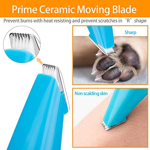 Petslucent Dog Clippers, Pet Grooming Scissors Kit Professional Cat Hair Clipper Trimmer for Small Dogs, Super Quiet Rechargeable Dog Clippers Brush Comb for Hair Around Claw, Paws, Eyes, Ears, Feet