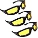 3 Pair Motorcycle Riding Glasses Yellow